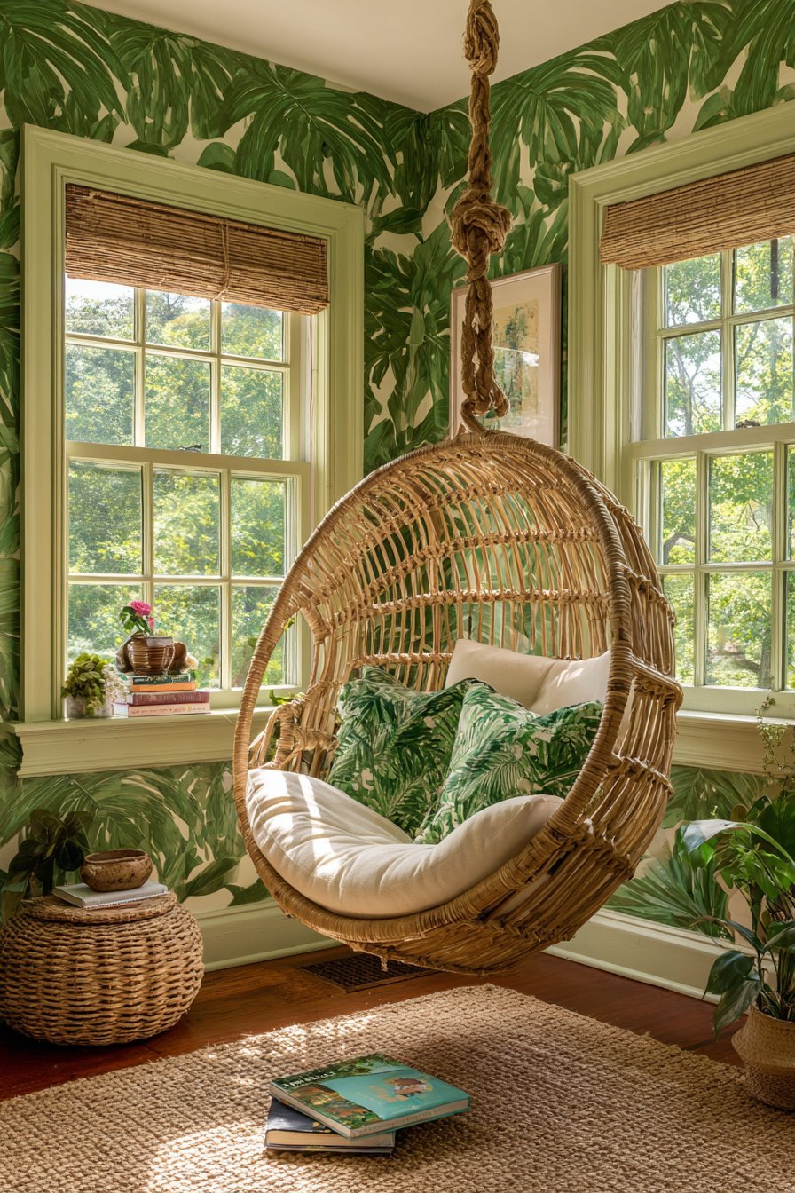 Maximalist Tropical Wallpaper Feature Wall