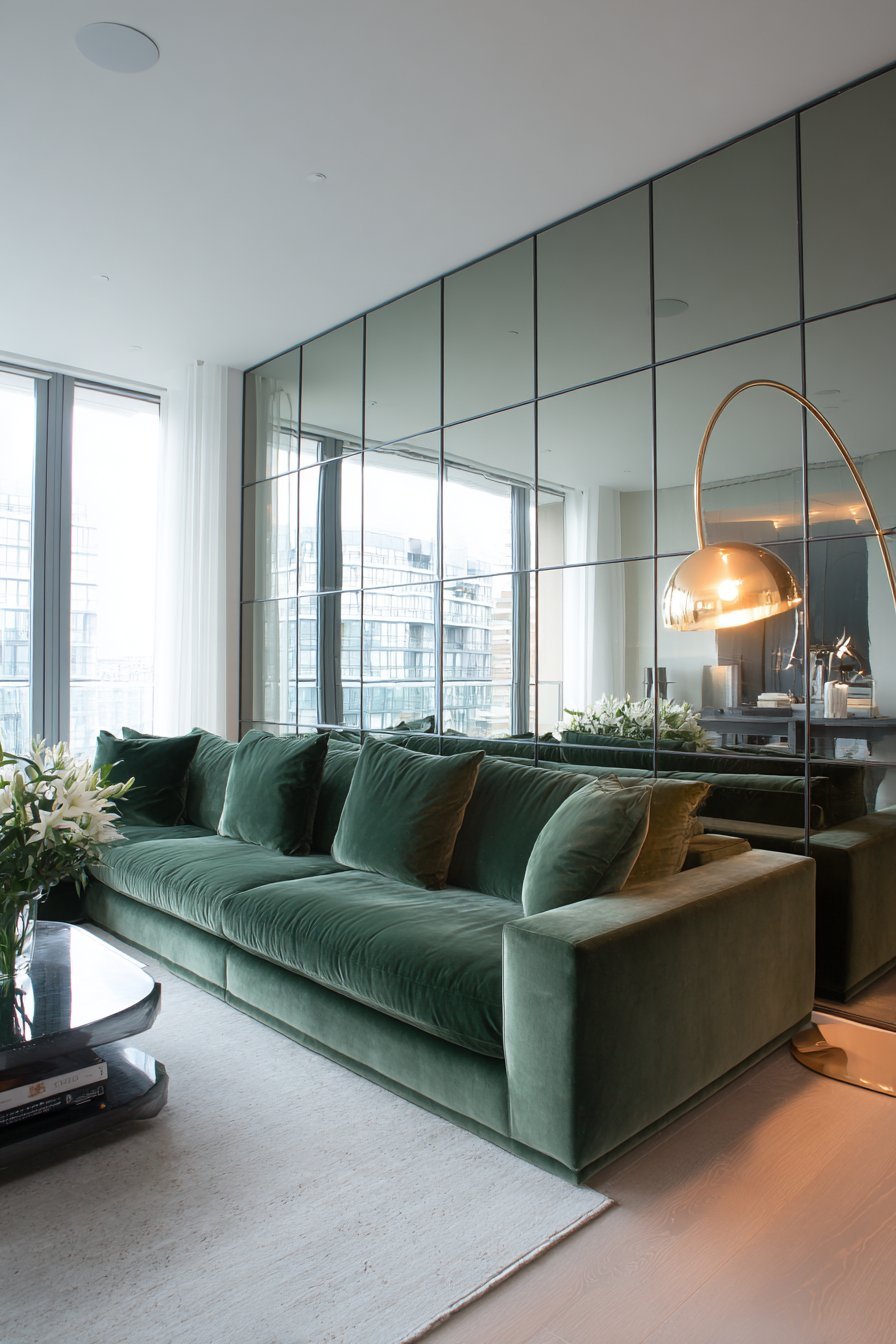 Floor-to-Ceiling Mirror Grid