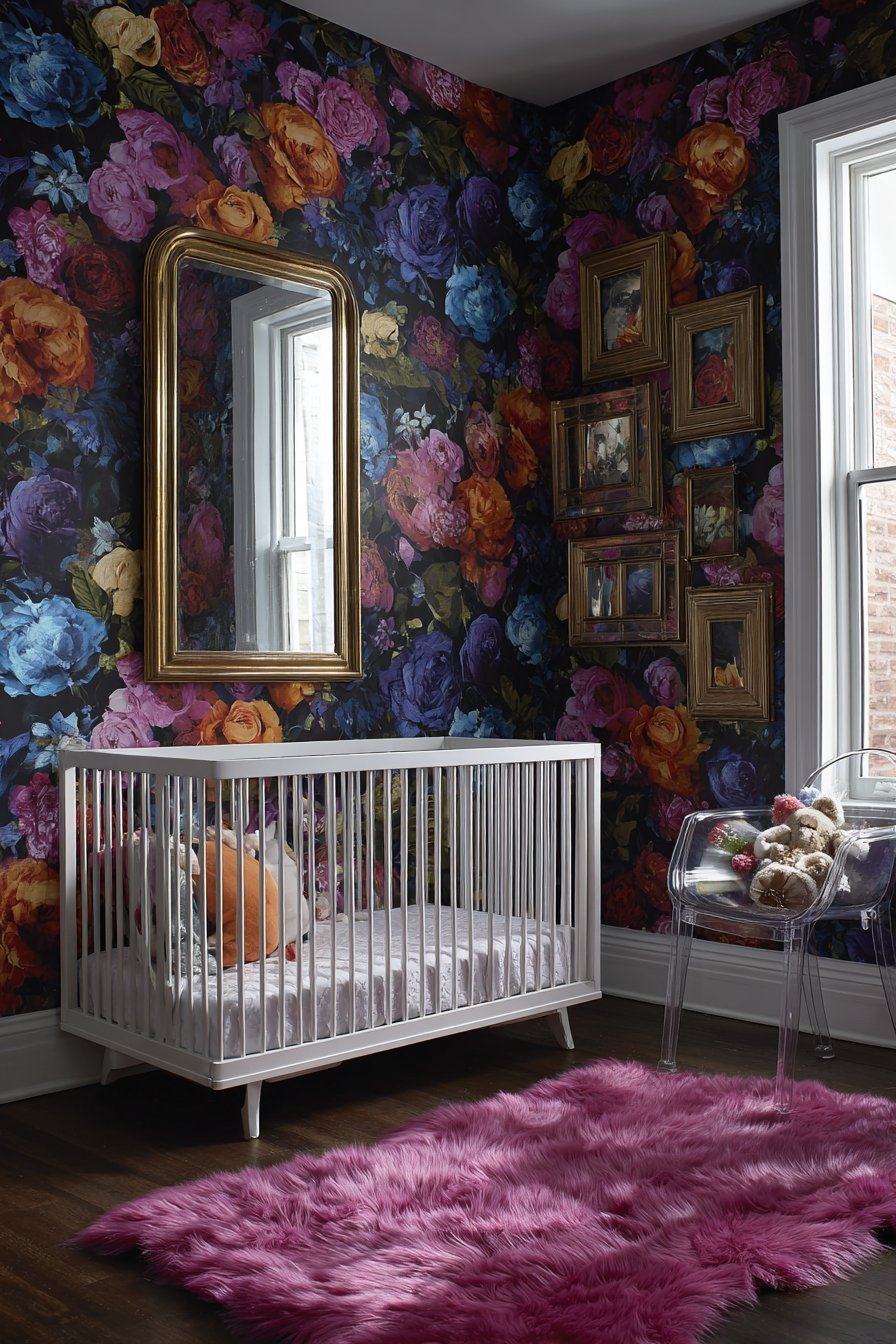 Dramatic Dark Floral Wallpaper Statement