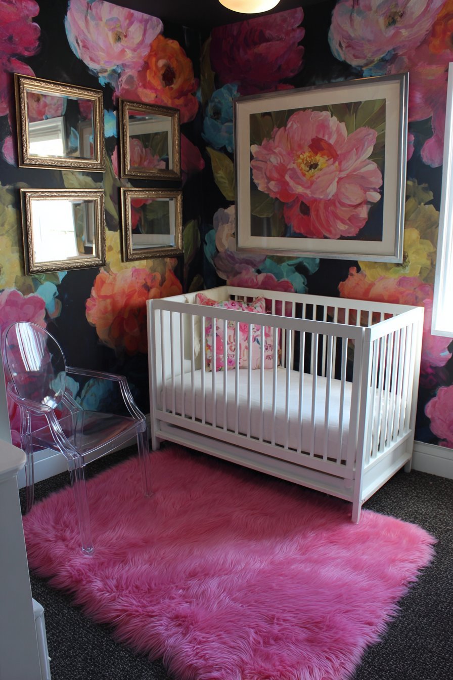 Dramatic Dark Floral Wallpaper Statement