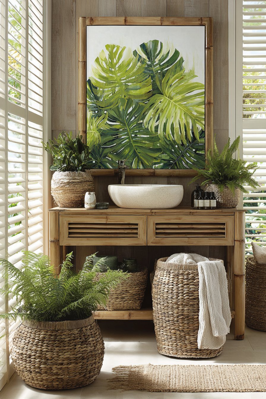 Tropical Palm Frond Botanical Canvas