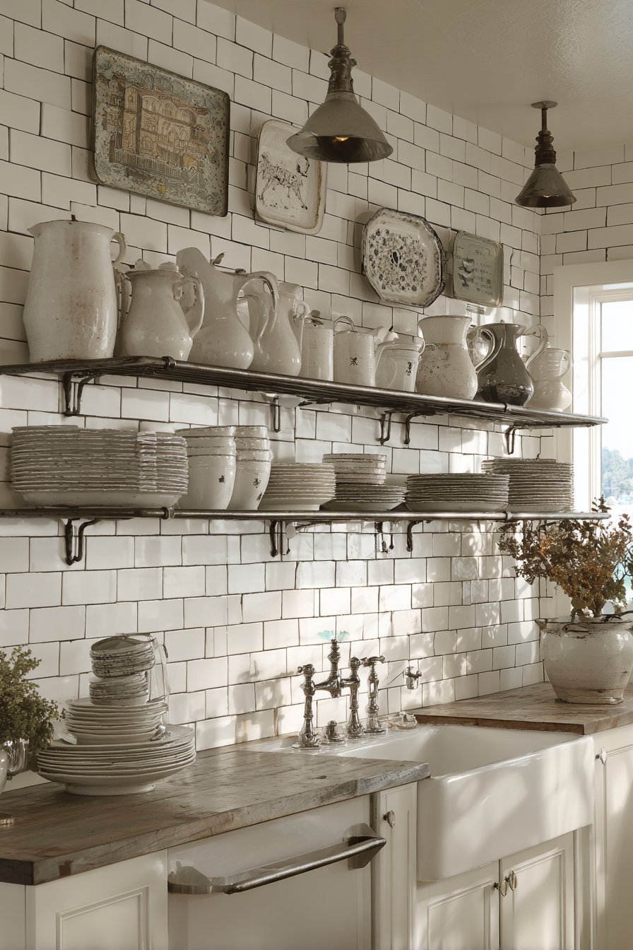 Farmhouse Vintage Enamelware Display