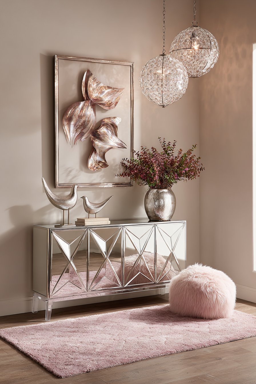 Contemporary Glam Metallic Art