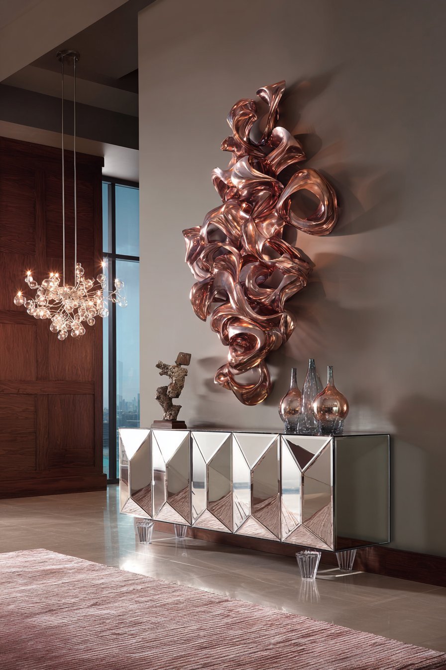 Contemporary Glam Metallic Art