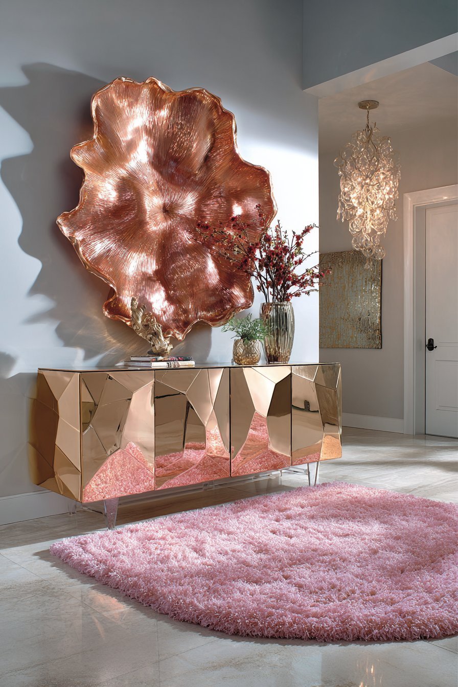 Contemporary Glam Metallic Art