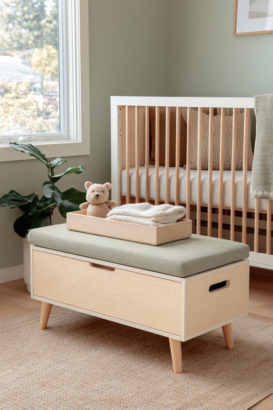 Multifunctional Celadon Storage Chest