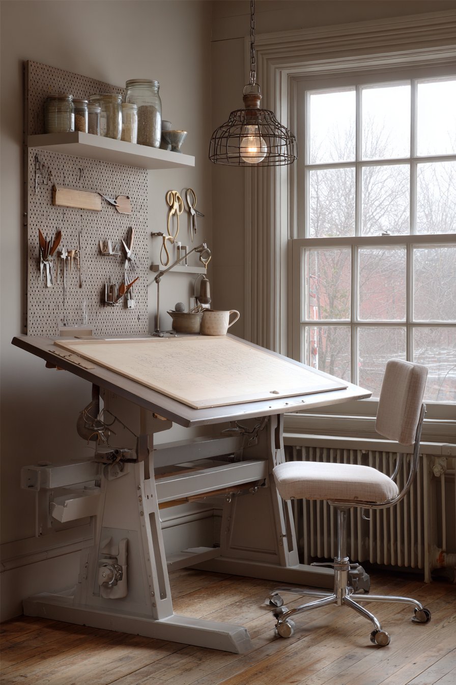 Creative Craft Room with Drafting Table