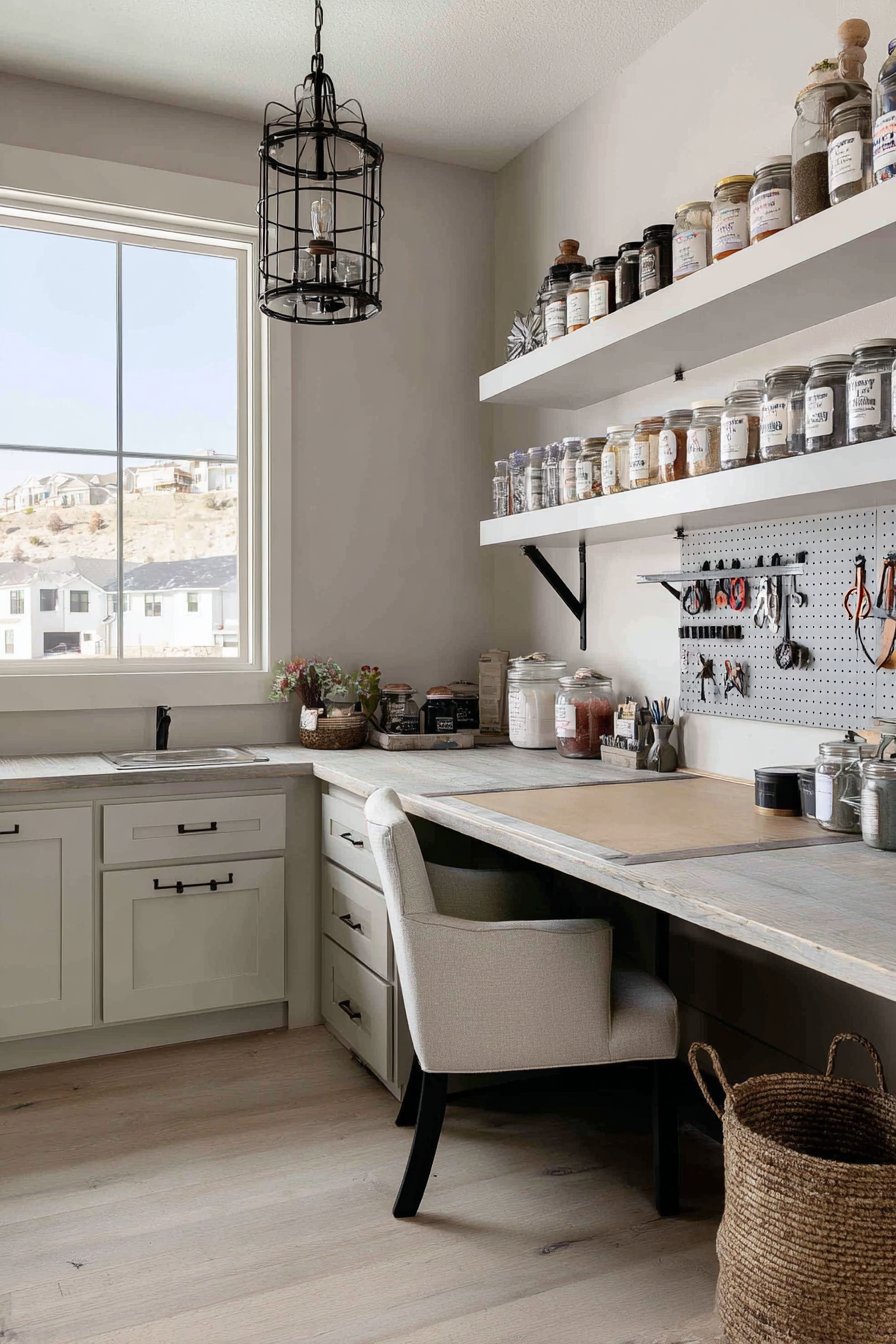 Creative Craft Room with Drafting Table