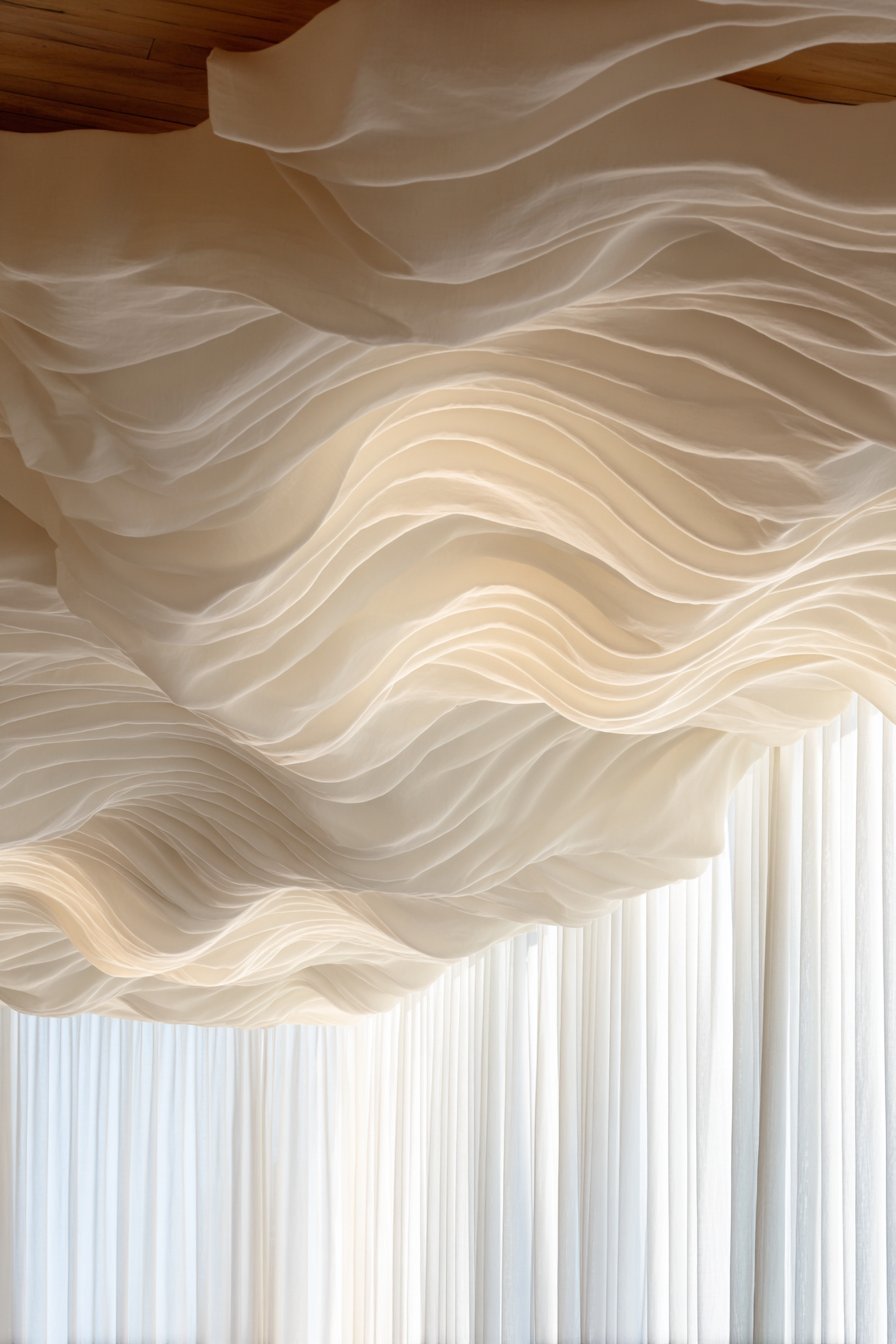 Flexible Natural Linen Curtain Installation