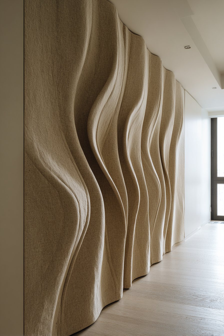 Flexible Natural Linen Curtain Installation