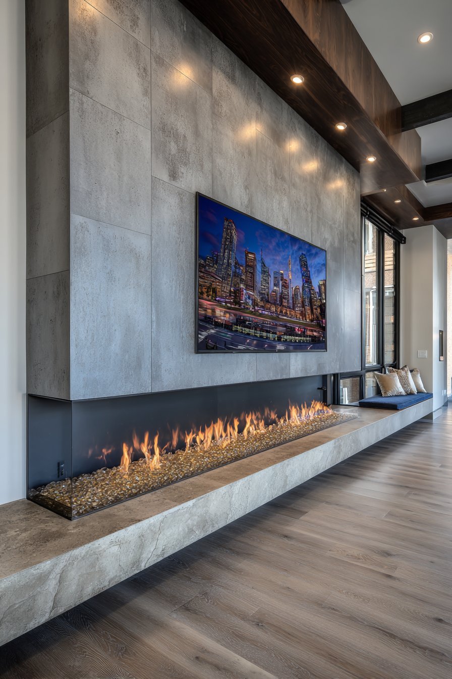 Fireplace Television Vertical Stack