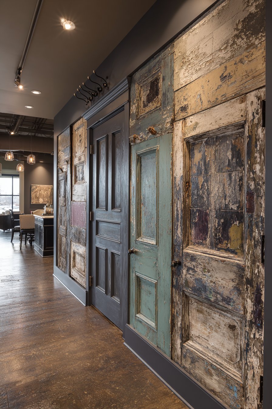 Reclaimed Door Wainscoting Installation