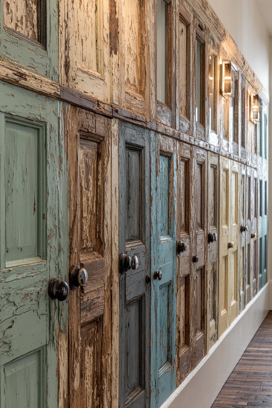 Reclaimed Door Wainscoting Installation