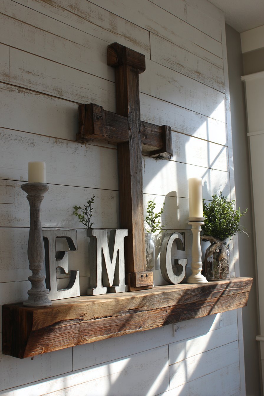 Modern Farmhouse Shiplap Display