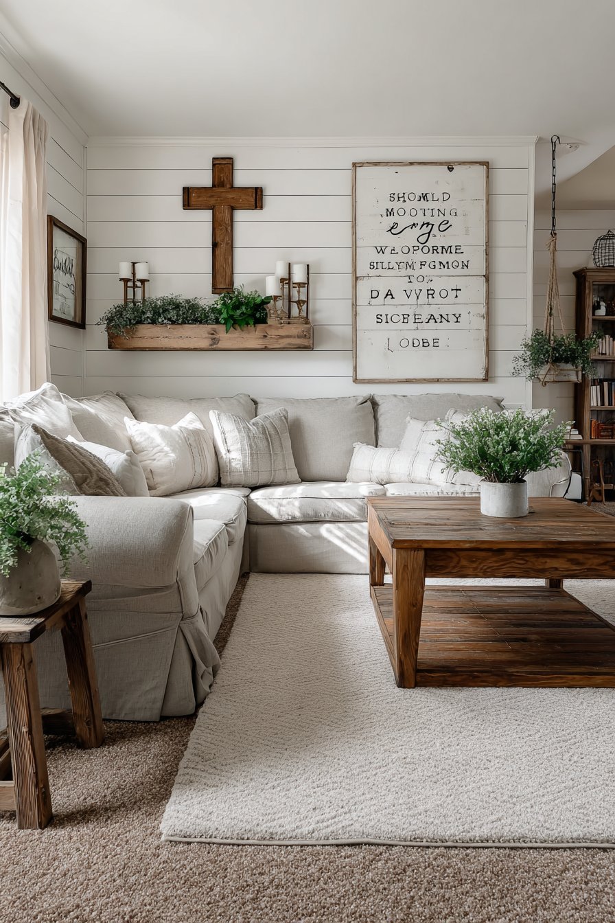 Modern Farmhouse Shiplap Display