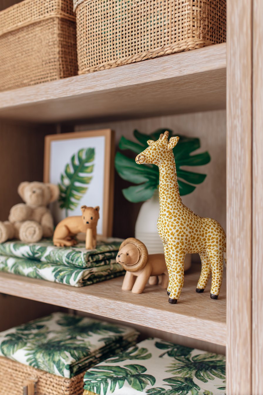 Tropical Bamboo Shelves with Jungle-Inspired Elements