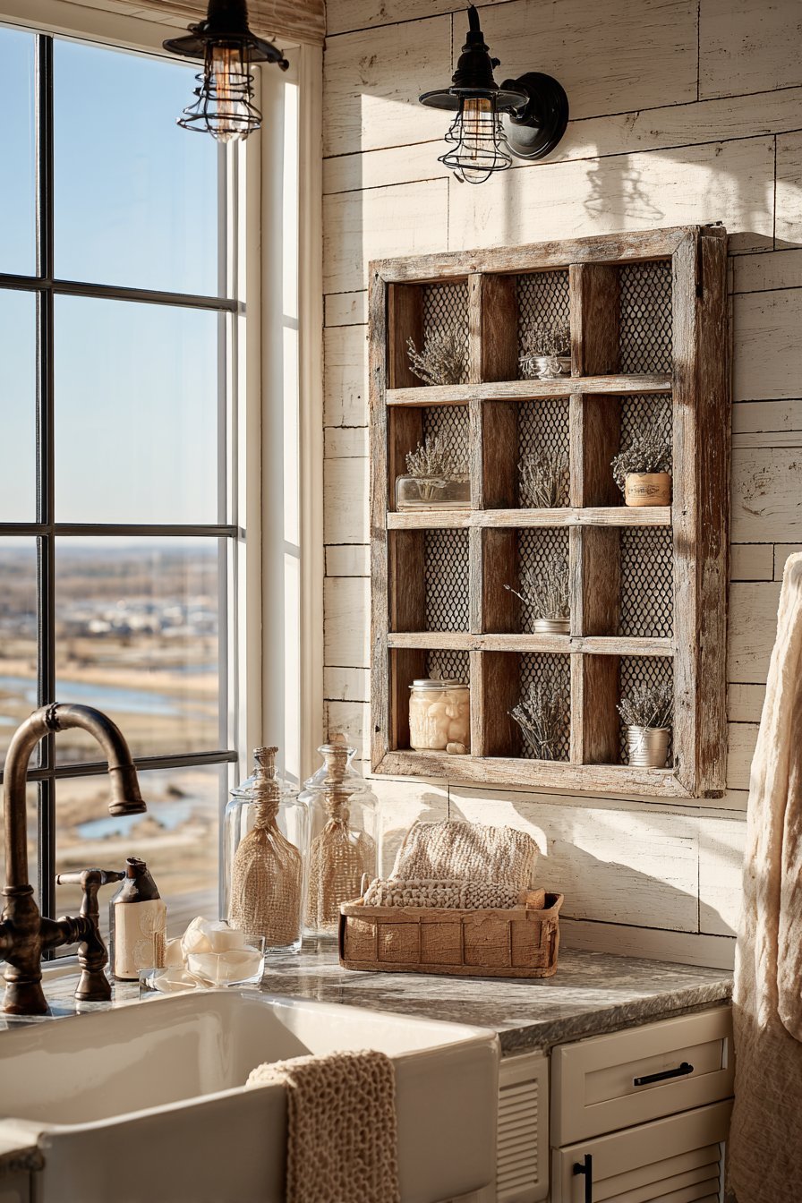 Repurposed Window Frame with Dried Lavender