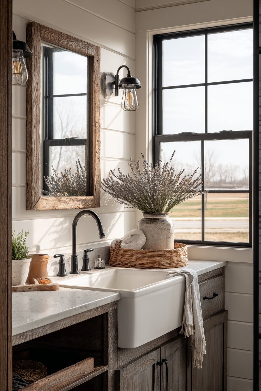 Repurposed Window Frame with Dried Lavender