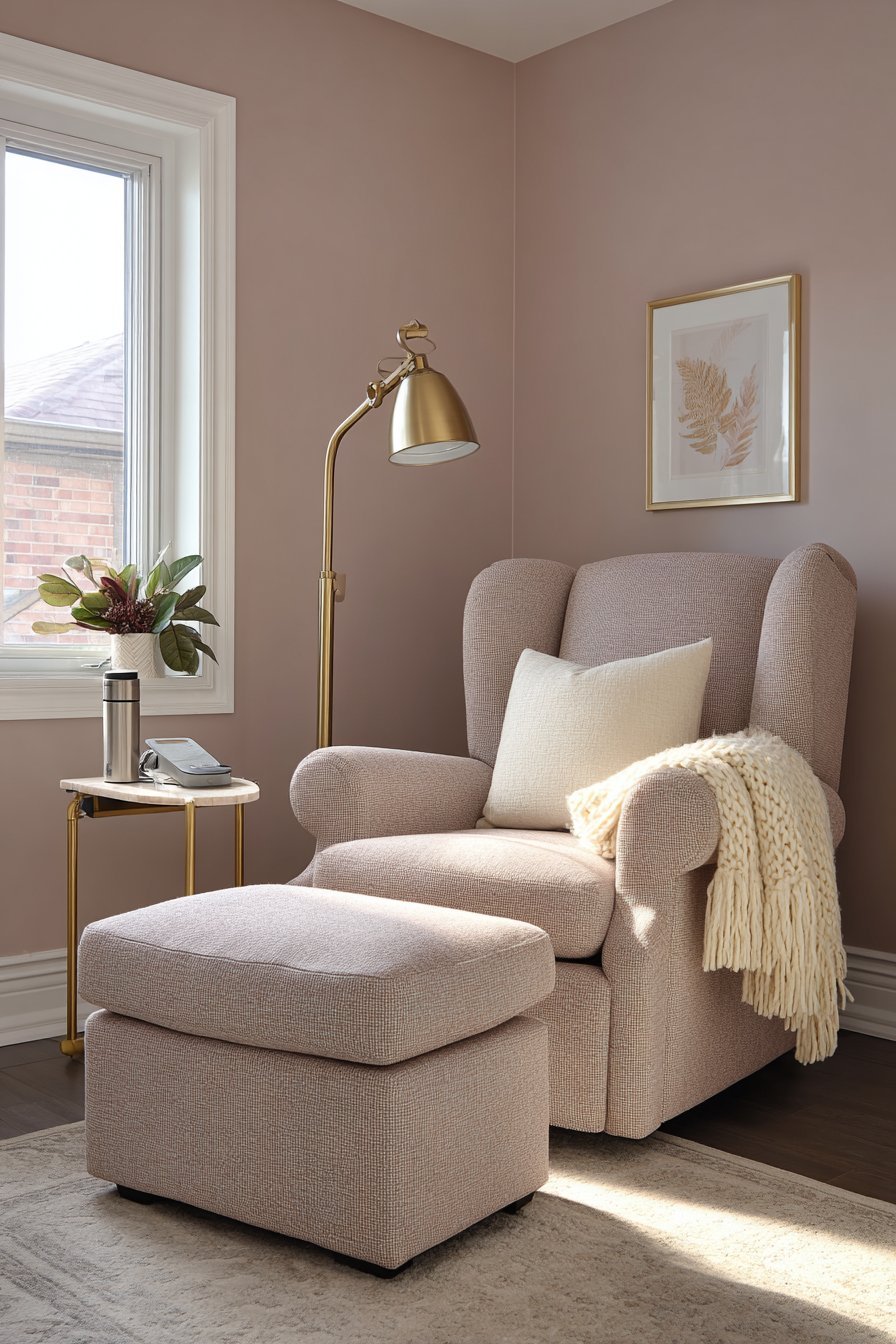 Comfortable Blush Pink Seating Zone