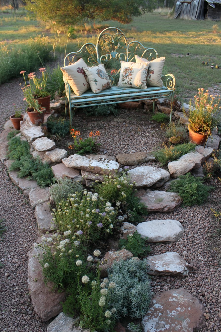 Herb Spiral with Stone Construction