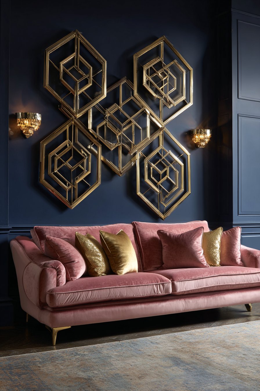 Art Deco Geometric Metal Wall Panels