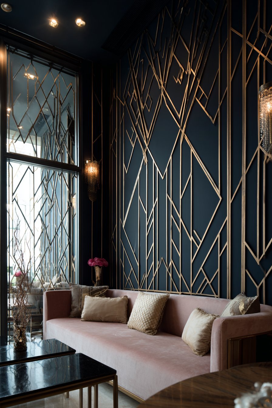 Art Deco Geometric Metal Wall Panels