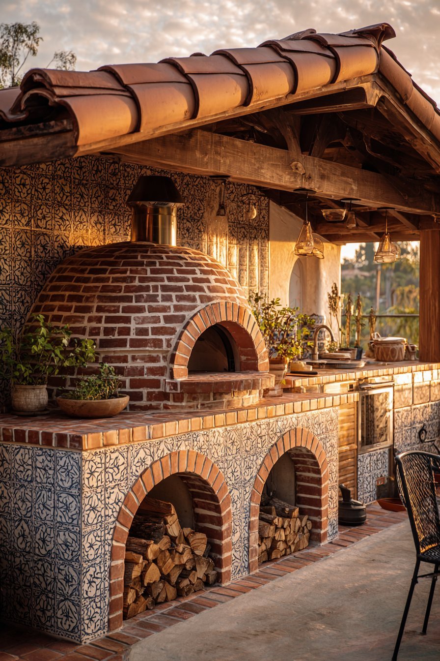 Authentic Brick Pizza Oven Station