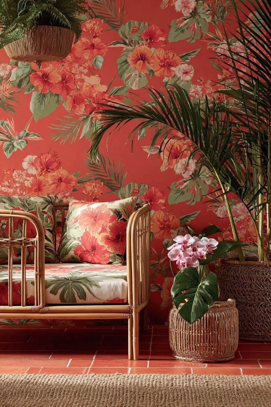 Tropical Paradise with Bold Blooms