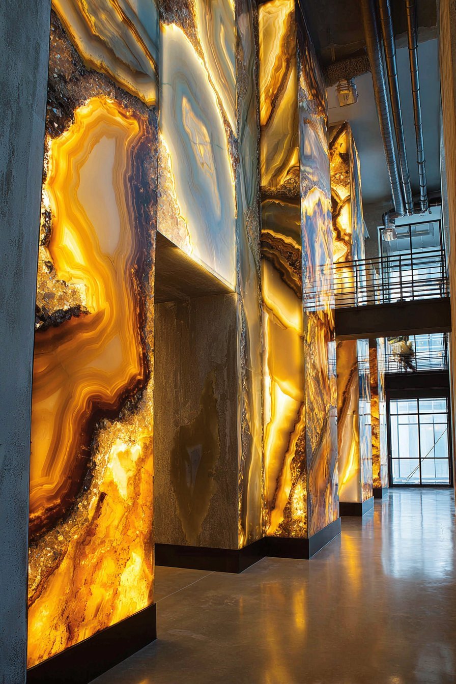 Backlit Agate Slice Installation