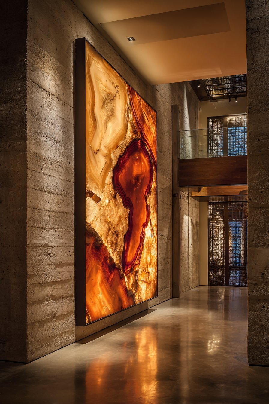 Backlit Agate Slice Installation