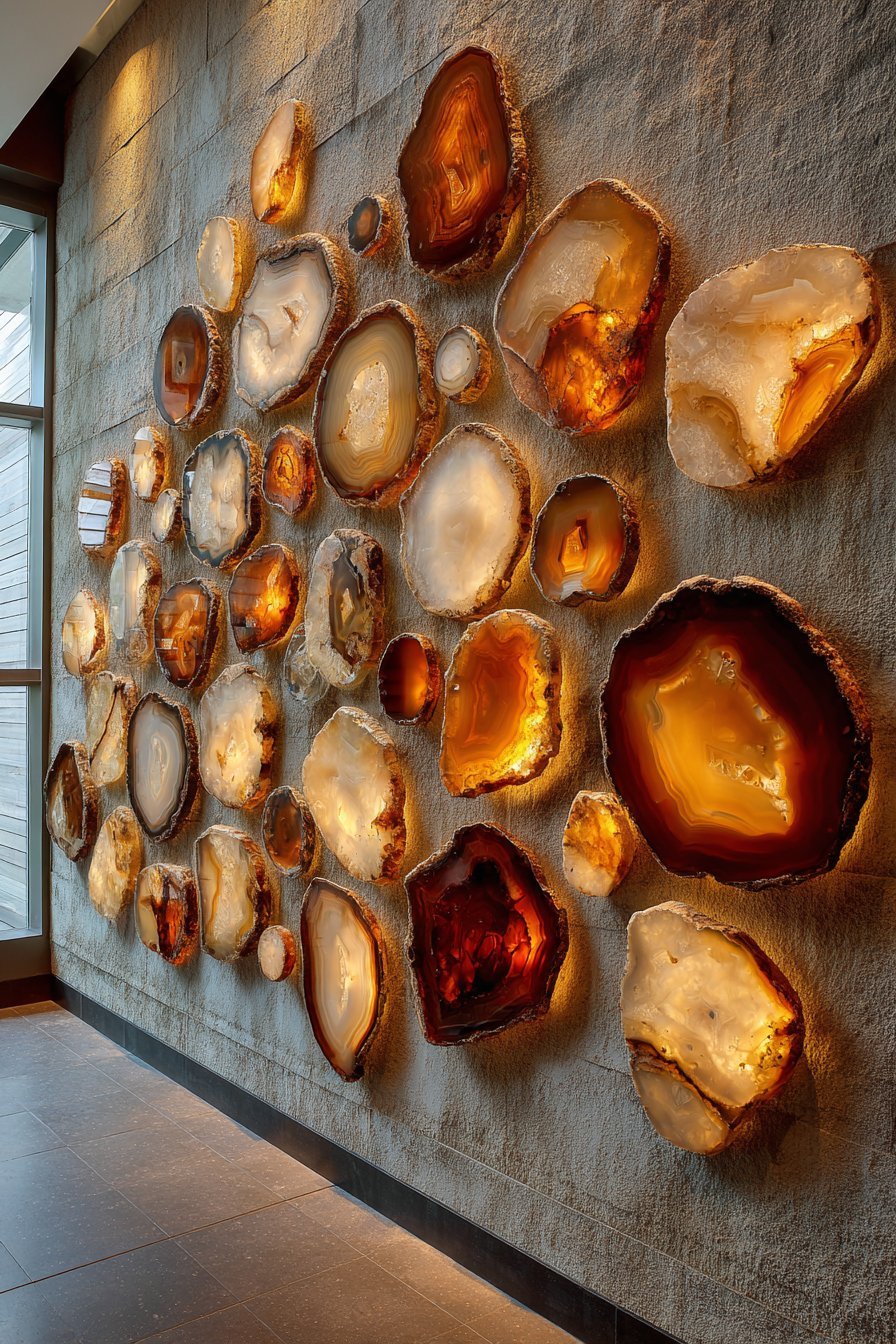 Backlit Agate Slice Installation