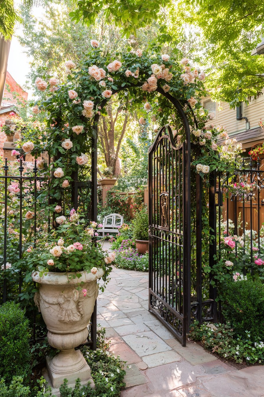 Rose-Covered Secret Garden Gate