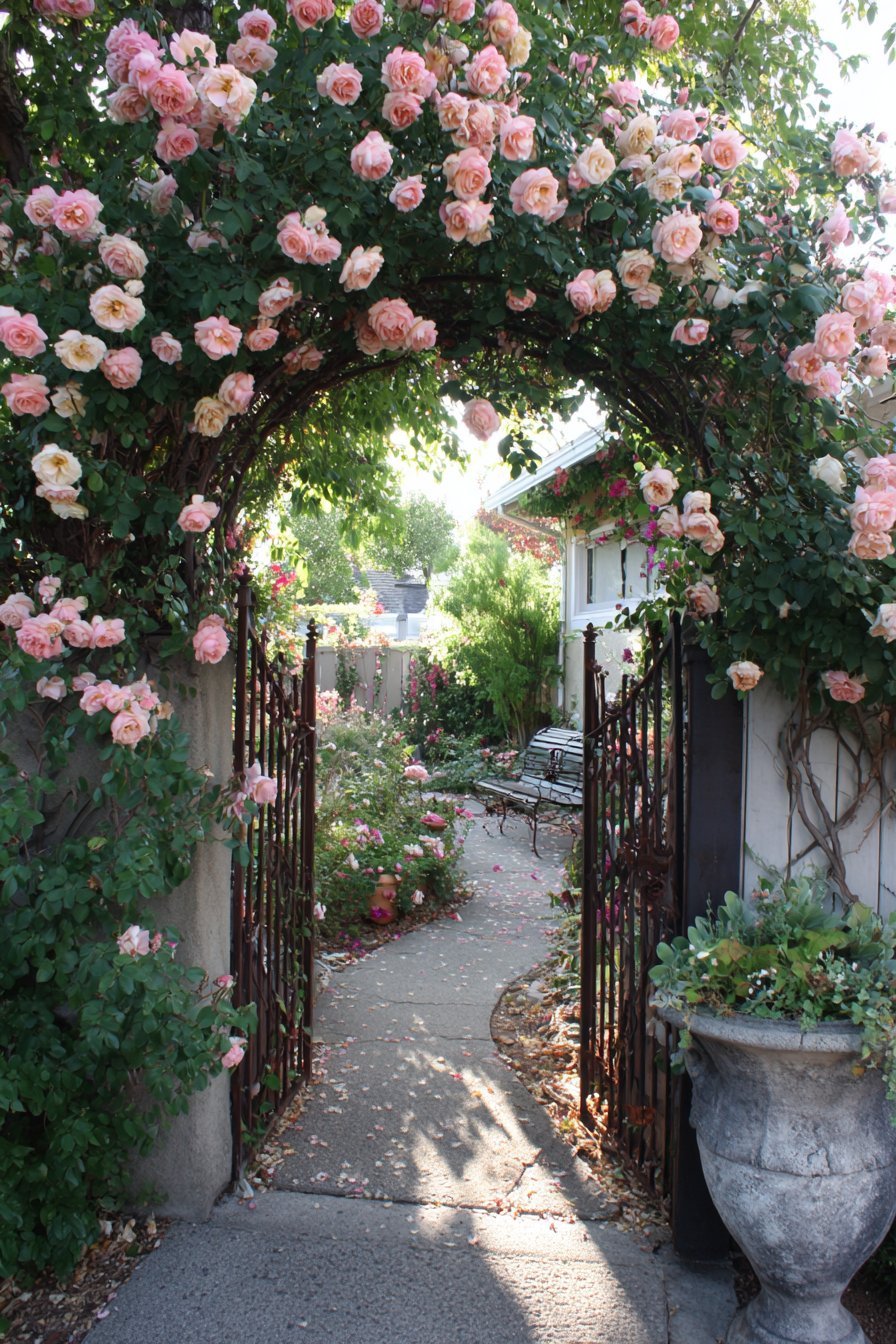 Rose-Covered Secret Garden Gate
