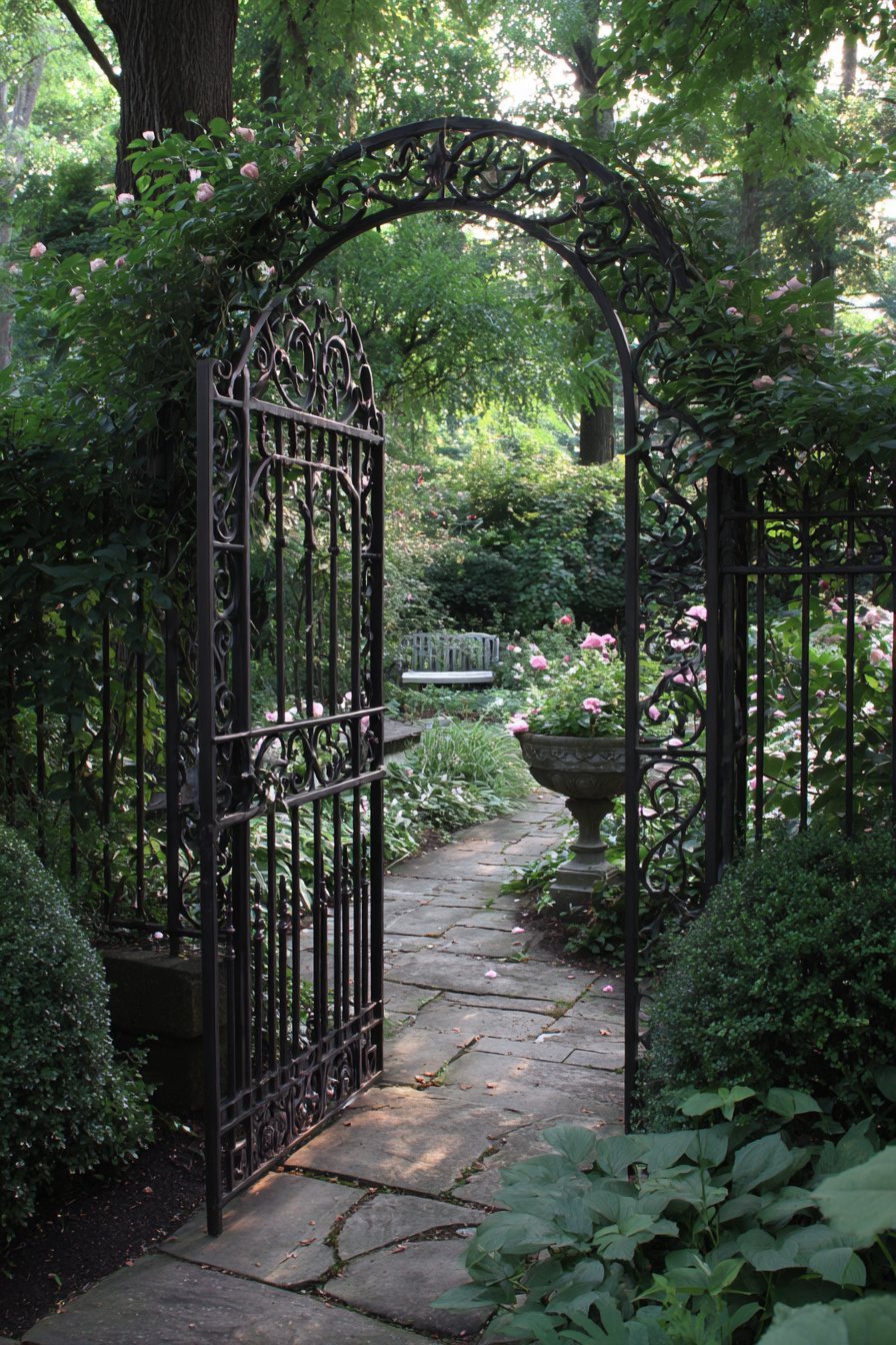 Rose-Covered Secret Garden Gate