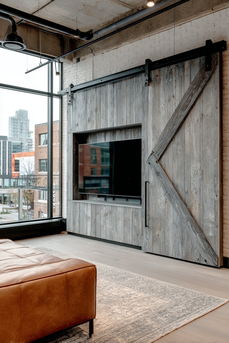 Rustic Sliding Barn Door Concealment