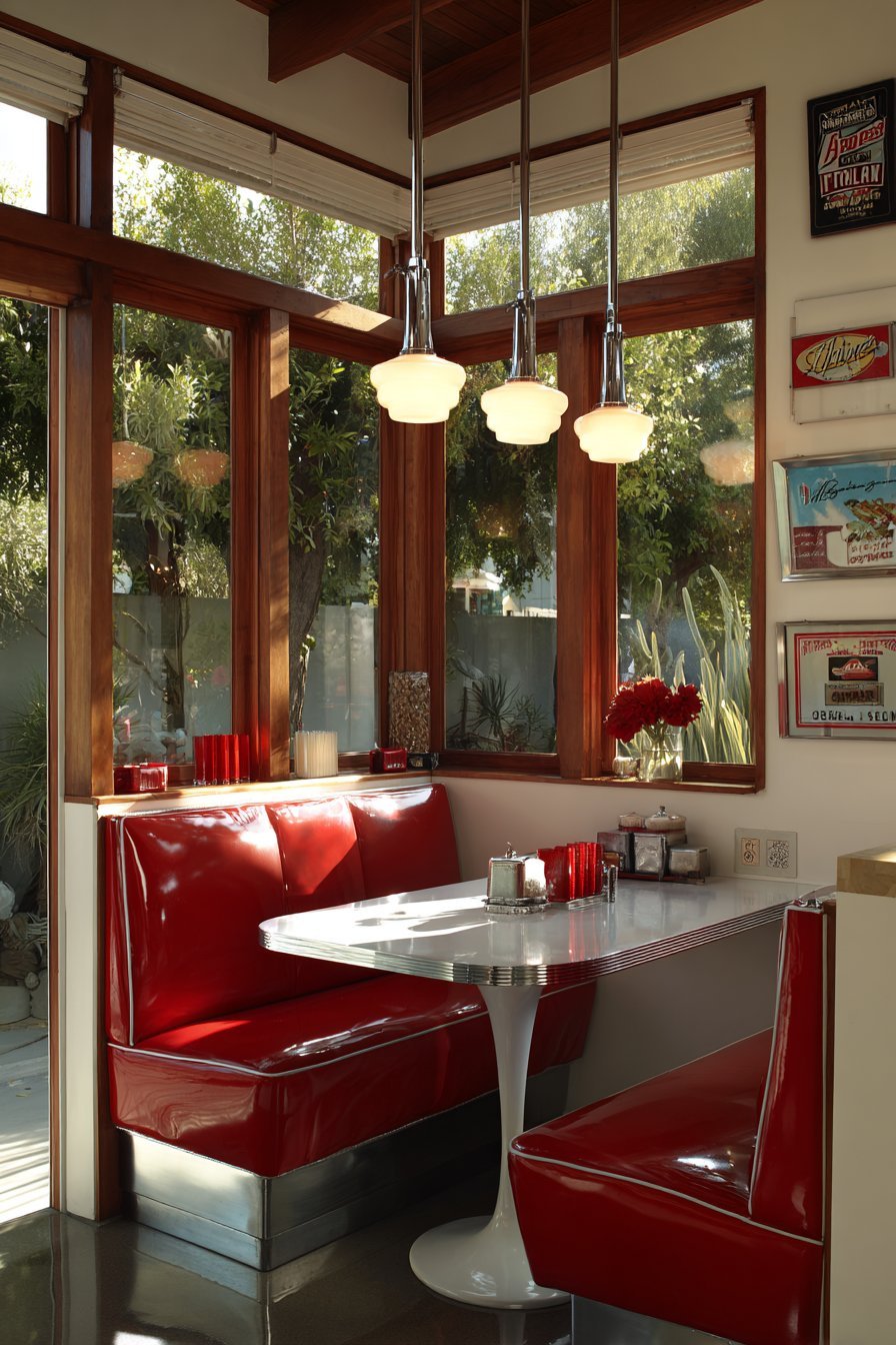 Nostalgic Breakfast Nook with Booth Seating