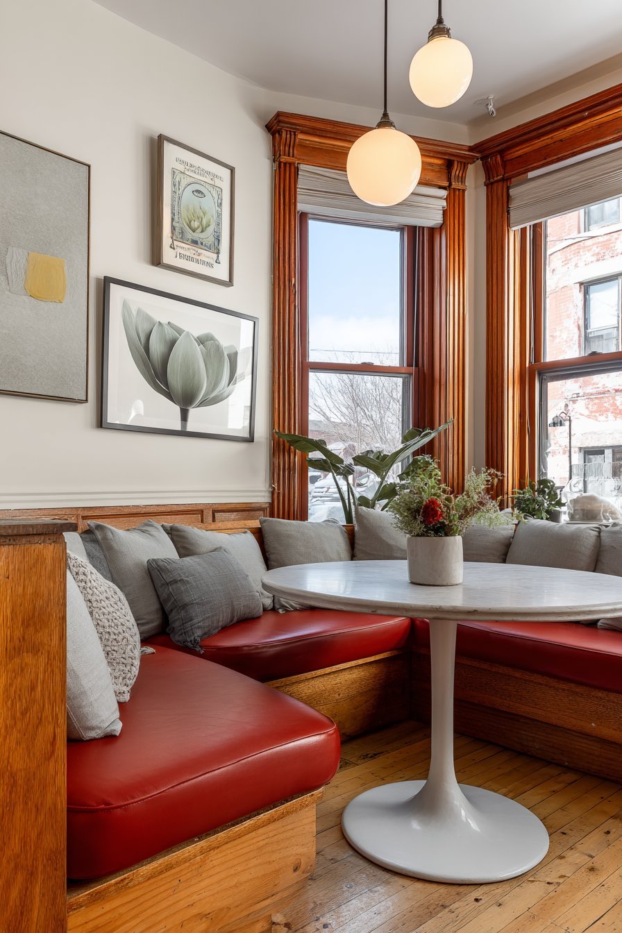 Nostalgic Breakfast Nook with Booth Seating