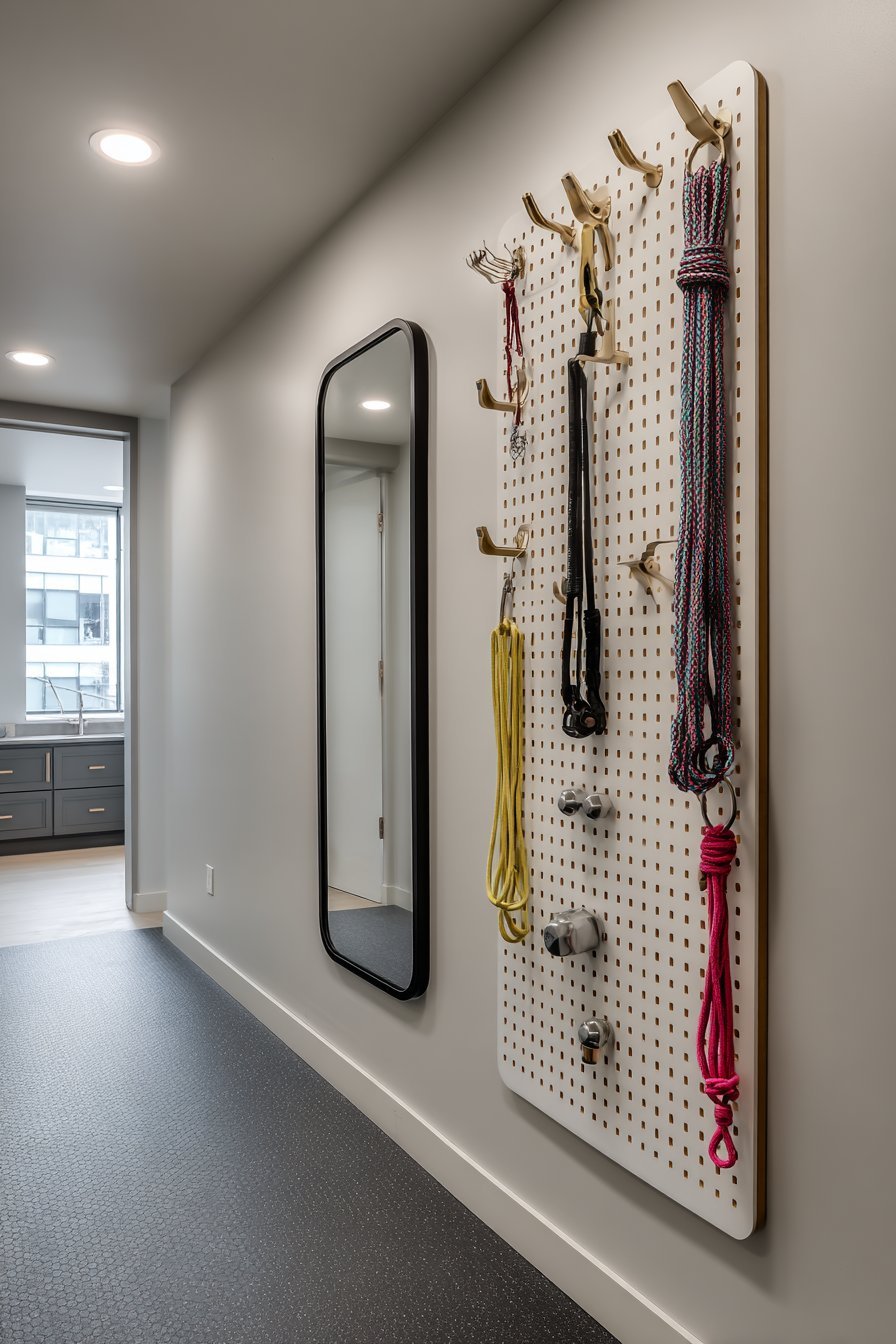 Home Gym Pegboard Organization