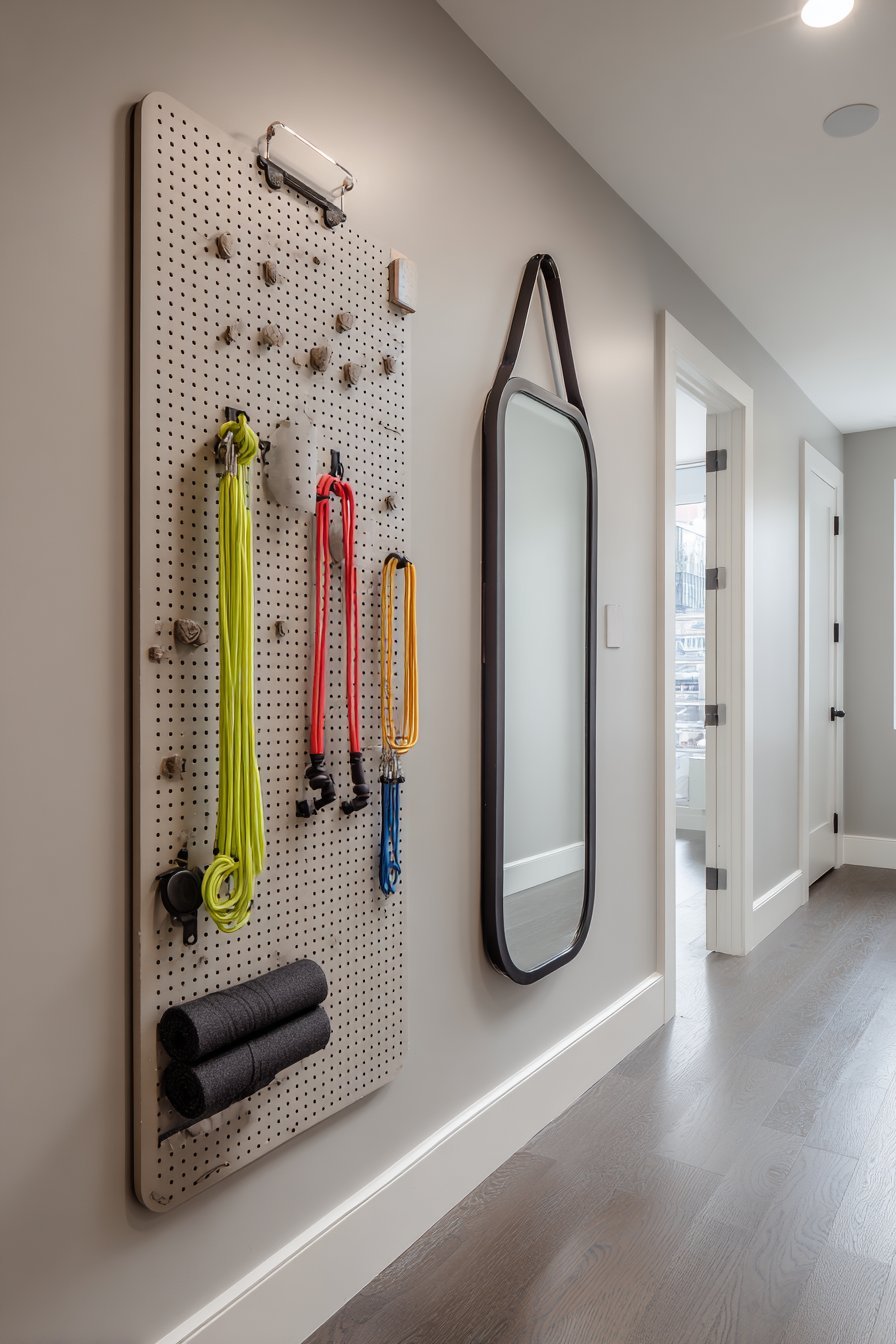Home Gym Pegboard Organization