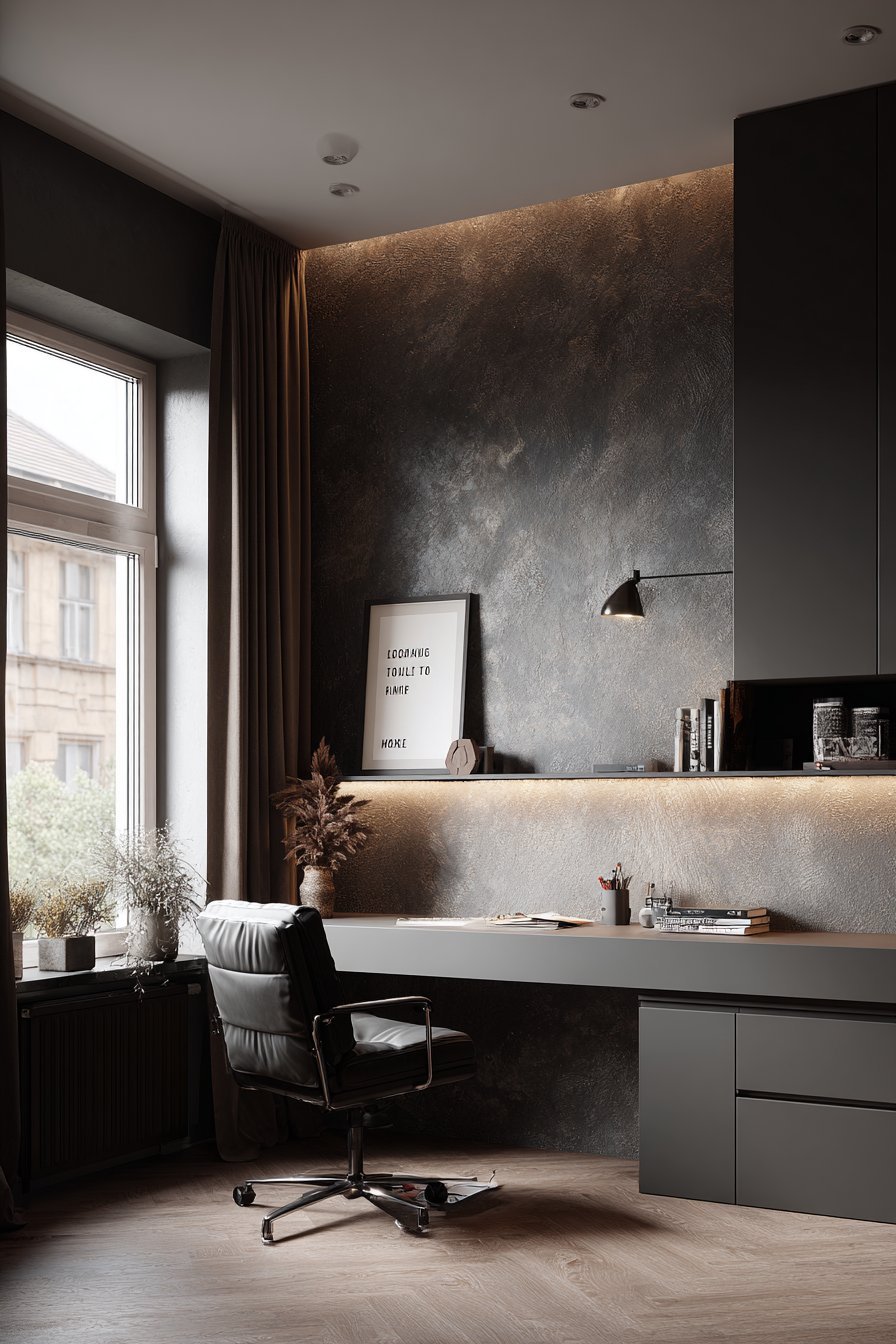 Industrial Concrete Wall Mounted Workspace