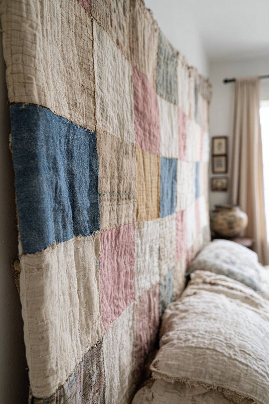 Antique Quilt Textile Art Display