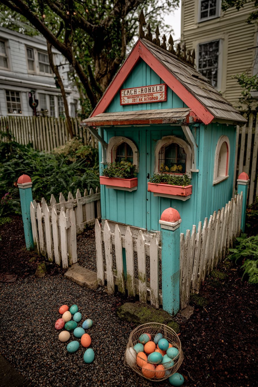 Turquoise Chicken Coop Charm