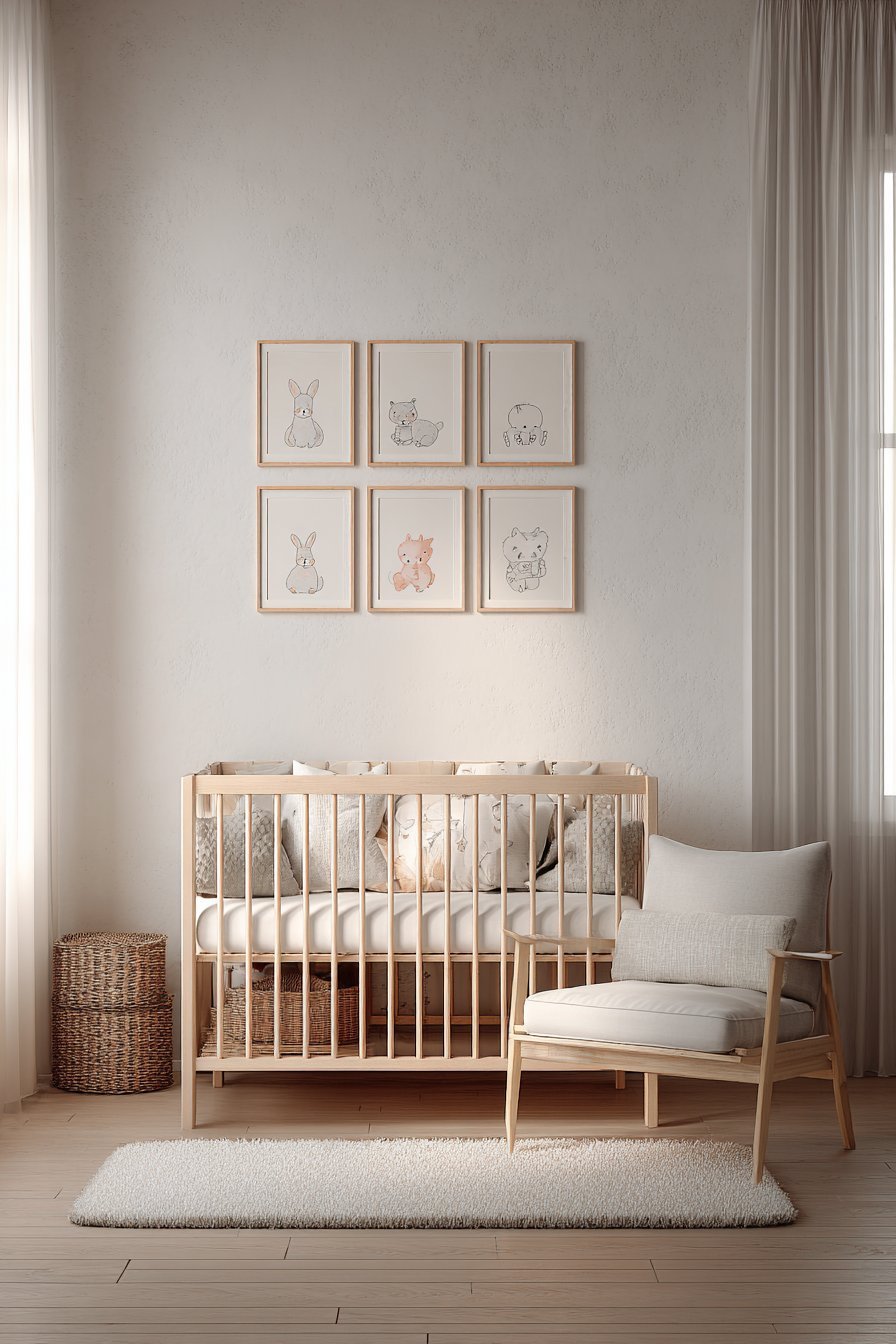 Scandinavian Nursery Watercolor Animals