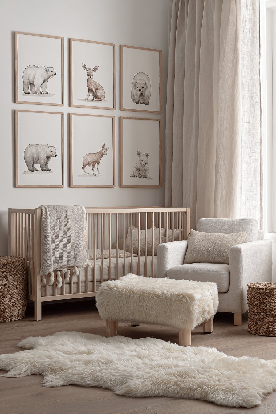 Scandinavian Nursery Watercolor Animals