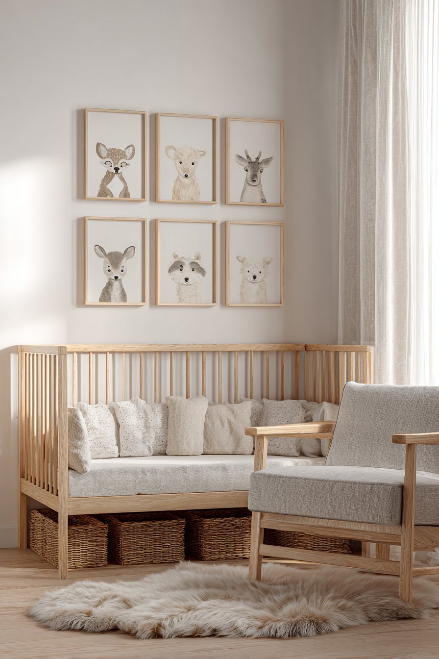 Scandinavian Nursery Watercolor Animals