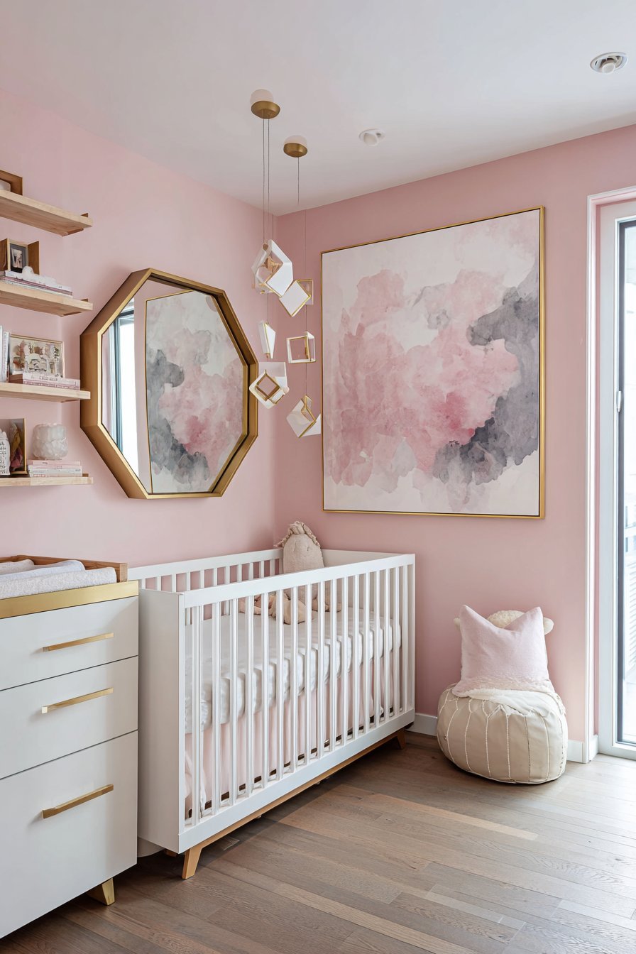Modern Geometric Blush Pink Design