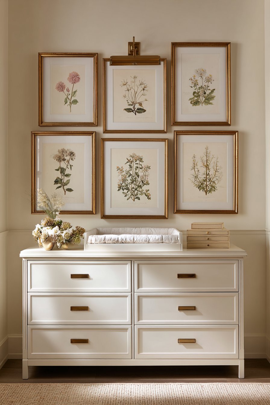Antique Gold Framed Botanical Print Gallery