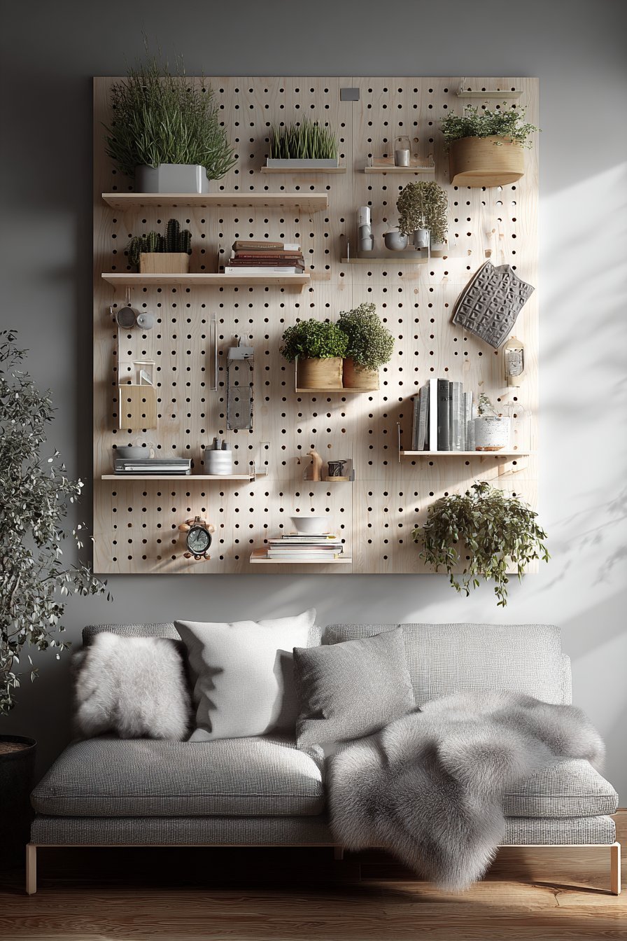 Scandinavian Pegboard Wall Organization System