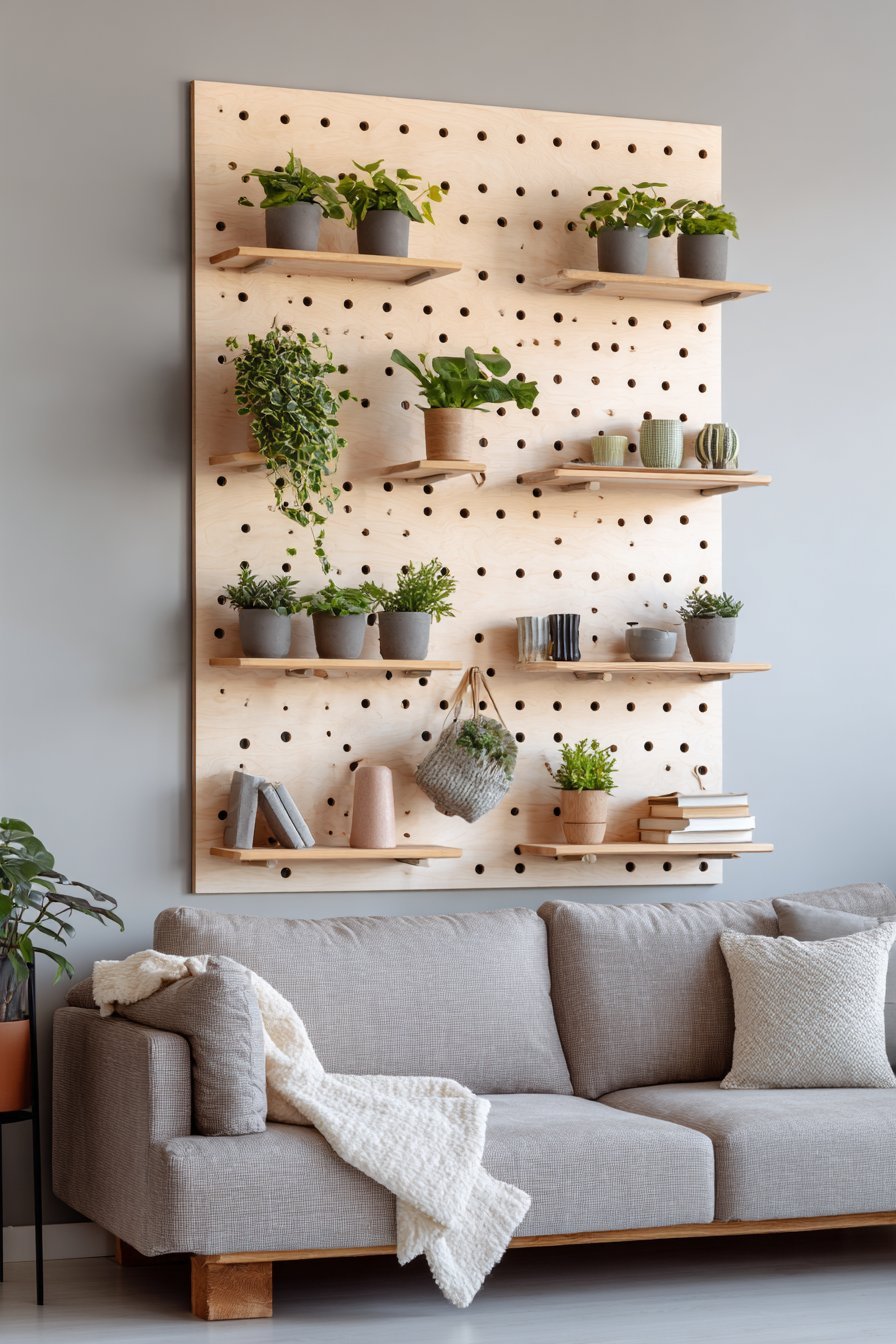 Scandinavian Pegboard Wall Organization System