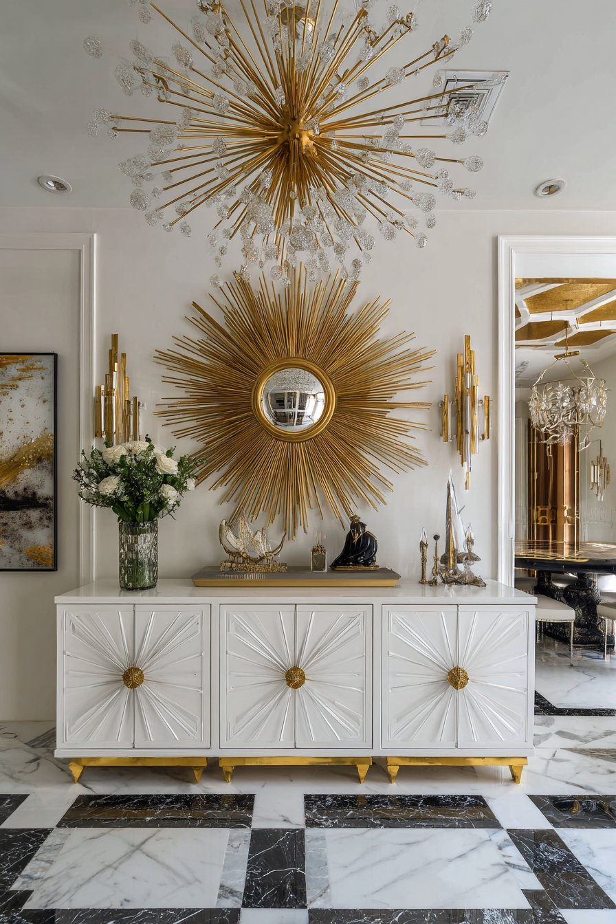 Hollywood Regency Sunburst Mirror